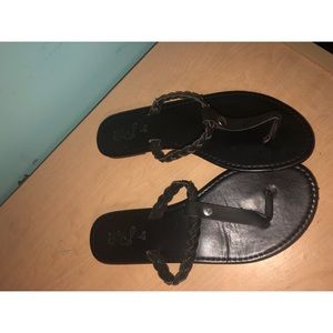 black flip flops